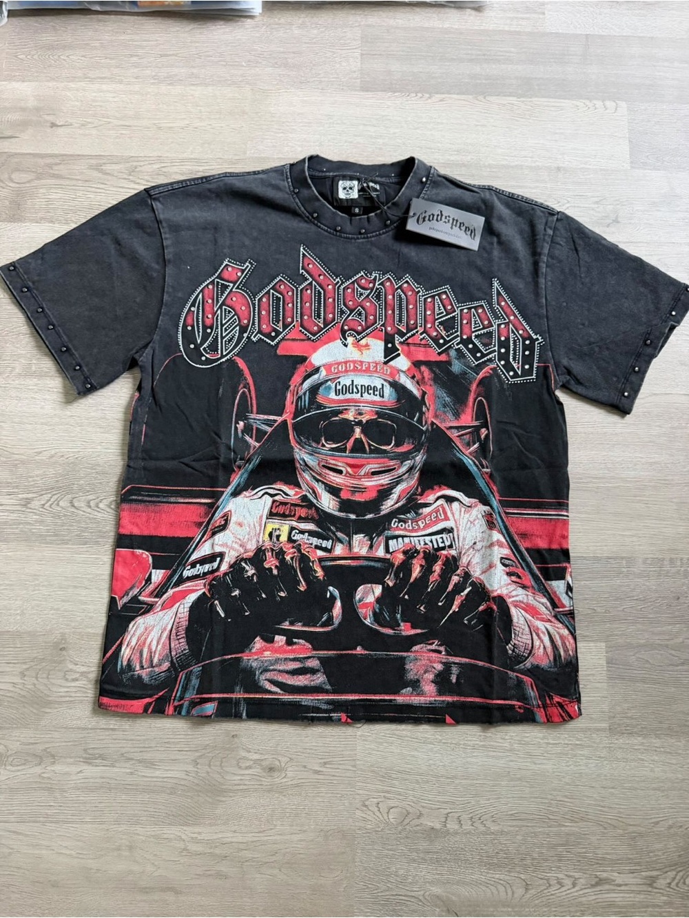Godspeed Men’s Black & Red Racing Graphic Short Sleeve Tee